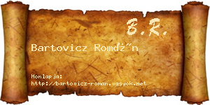 Bartovicz Román névjegykártya